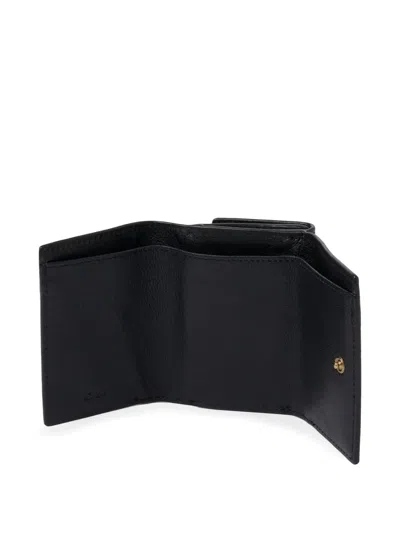 Chloé Mini Paddington Lock-detail Wallet In Black