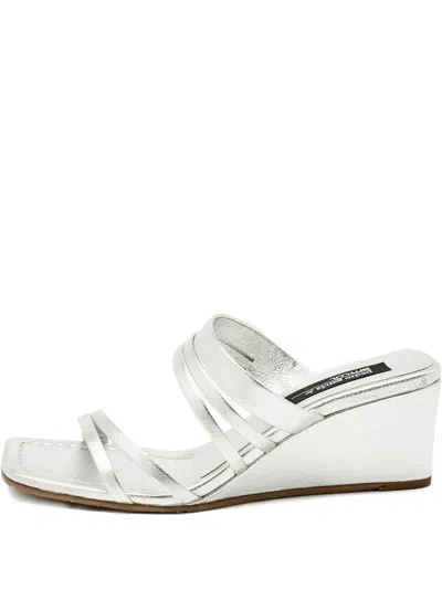 Pre-owned Pedro Garcia Silver-tone Wedge Sandals