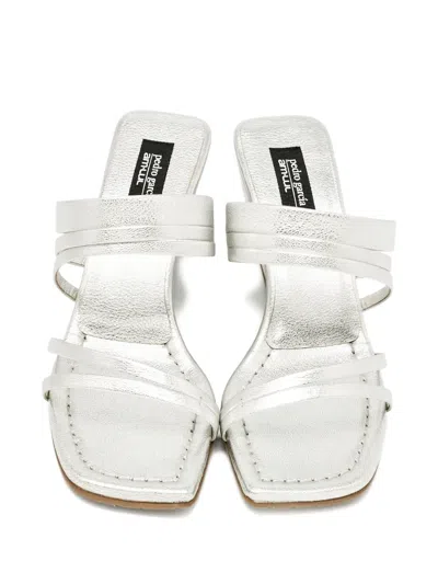 Pre-owned Pedro Garcia Silver-tone Wedge Sandals