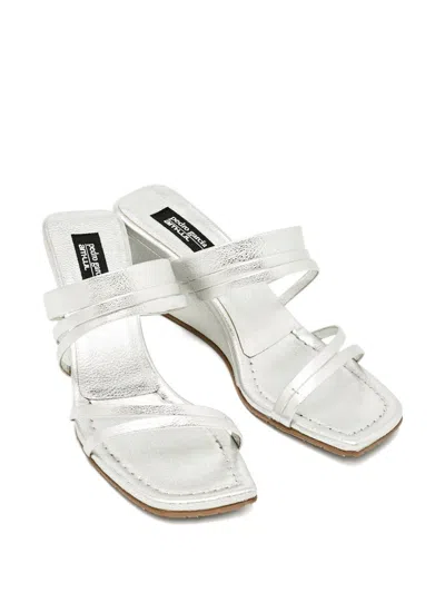 Pre-owned Pedro Garcia Silver-tone Wedge Sandals