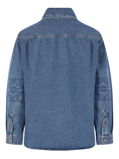 Loewe Chest-pocket Overshirt In Blue