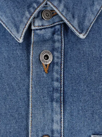 Loewe Chest-pocket Overshirt In Blue
