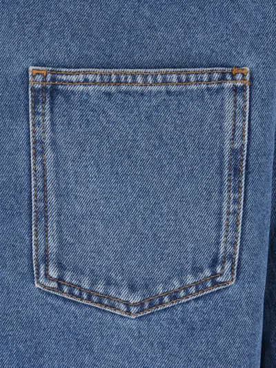 Loewe Chest-pocket Overshirt In Blue