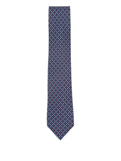 Ferragamo Floral-pattern Tie In Brown