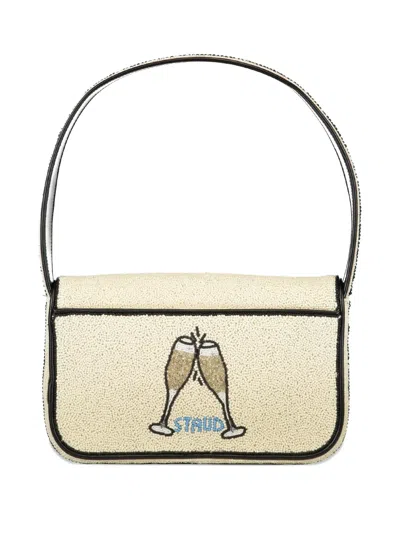 Staud Tommy Beaded Graphic Shoulder Bag In Multi