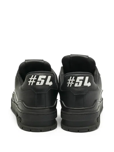 Pre-owned Louis Vuitton Lv Trainer Leather Sneakers In Black