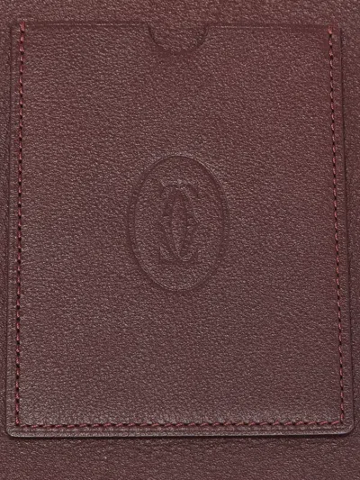 Pre-owned Cartier Must De  Debossed Cross Body Bag In Red