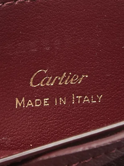 Pre-owned Cartier Must De  Debossed Cross Body Bag In Red