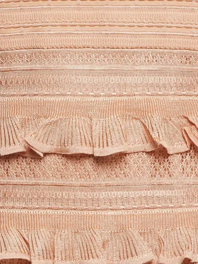 Pre-owned Zimmermann Knit Frilled Midi Dress In Neutral