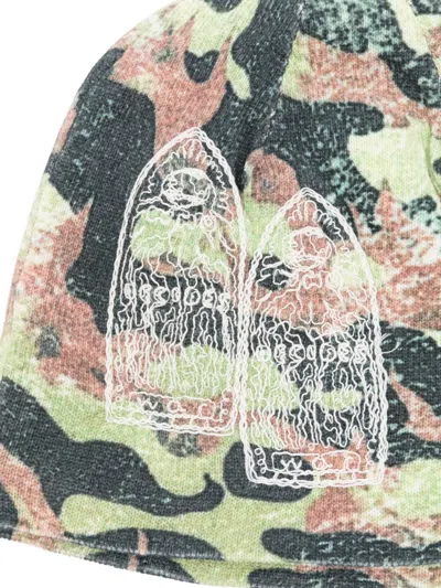 Who Decides War Flame Camouflage Embroidered Beanie Hat In Multi