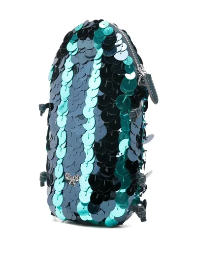 Anya Hindmarch Sequin Embellished Clutch Bag In Blue