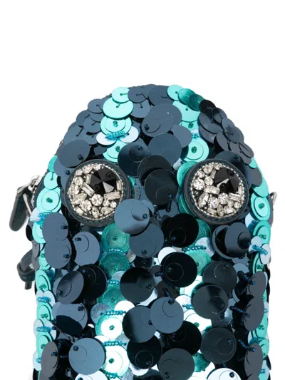 Anya Hindmarch Sequin Embellished Clutch Bag In Blue