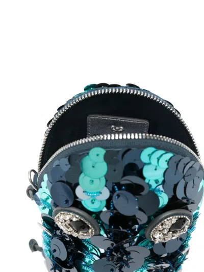 Anya Hindmarch Sequin Embellished Clutch Bag In Blue