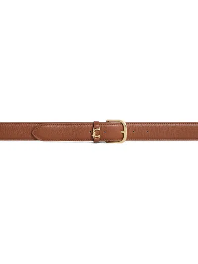 Coccinelle Buckle-fastening Belt In Brown