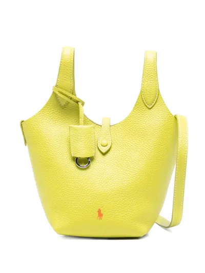 Polo Ralph Lauren Small Polo Play Leather Cross Body Bag In Yellow