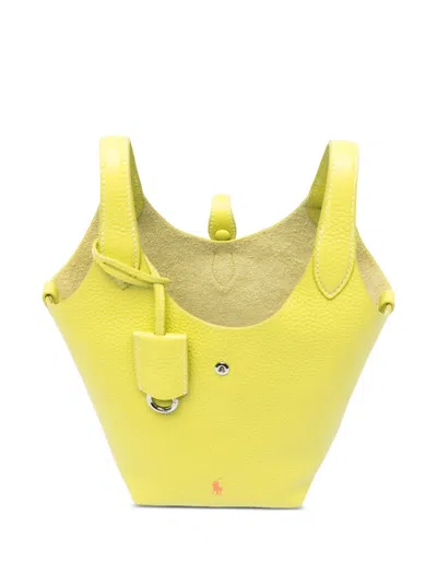 Polo Ralph Lauren Small Polo Play Leather Cross Body Bag In Yellow