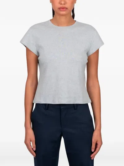 Gimaguas Manna Ruffled Grey Top In Gray