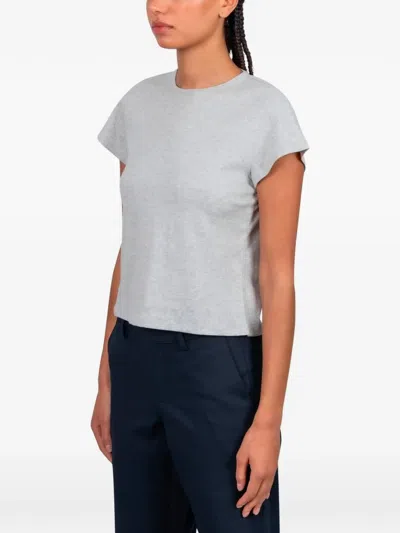 Gimaguas Manna Ruffled Grey Top In Gray