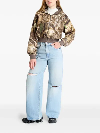 Jordan Brooklyn Zip-up Hoodie In Brown