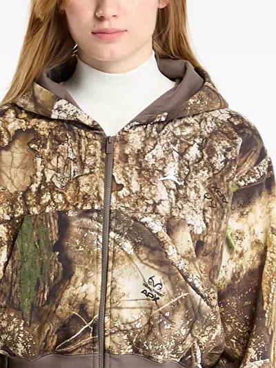 Jordan Brooklyn Zip-up Hoodie In Brown