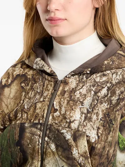 Jordan Brooklyn Zip-up Hoodie In Brown