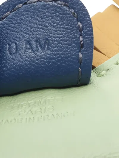 Pre-owned Hermes 2022 Pm Rodeo Horse-shape Fringe Bag Charm In Green