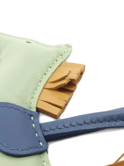 Pre-owned Hermes 2022 Pm Rodeo Horse-shape Fringe Bag Charm In Green