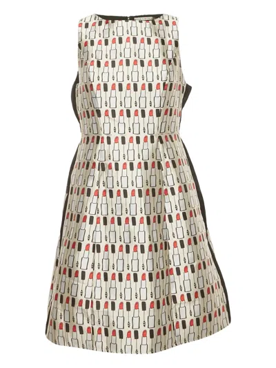 Pre-owned Alice And Olivia Jacquard Lipstick Dress In Neutral