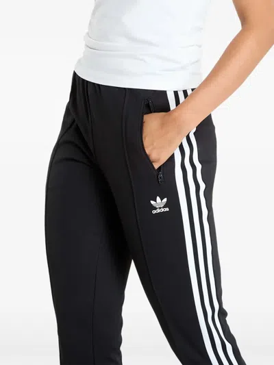 Adidas Originals Side-stripe Capri Track Pants In Black