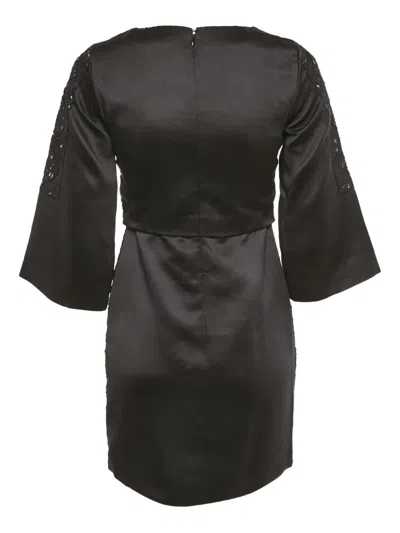 Pre-owned Maje Zip-fastening Midi Dress In Black