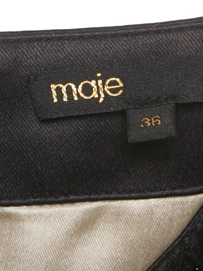 Pre-owned Maje Zip-fastening Midi Dress In Black