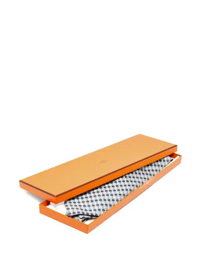 Pre-owned Hermes Jacquard Patterned Tie In Blue