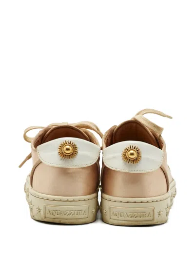 Pre-owned Aquazzura Star-embellished Sneakers In Neutral