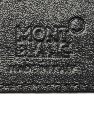 Pre-owned Montblanc Lizard Embossed Leather Money Clip In Black