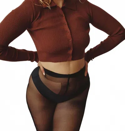 T.w.i.n. That’s What I Need Cropped Cardigan In Chocolate In Brown