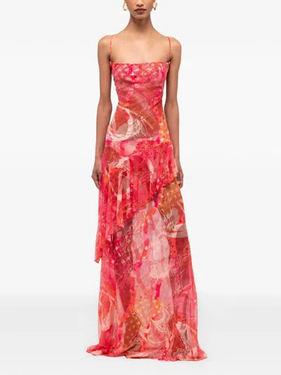 Donde Esteban Toronja Layered Lace Maxi Dress In Orange