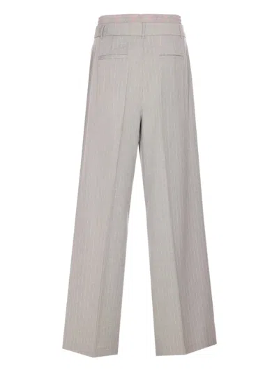 Liu •jo Striped Trousers In Gray