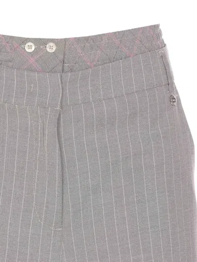 Liu •jo Striped Trousers In Gray