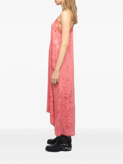 Zadig & Voltaire Horses Lace Midi Dress In Pink