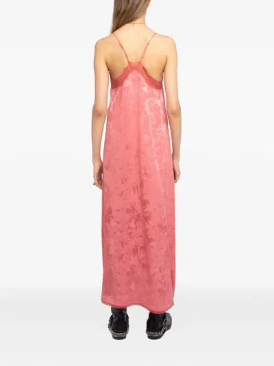 Zadig & Voltaire Horses Lace Midi Dress In Pink