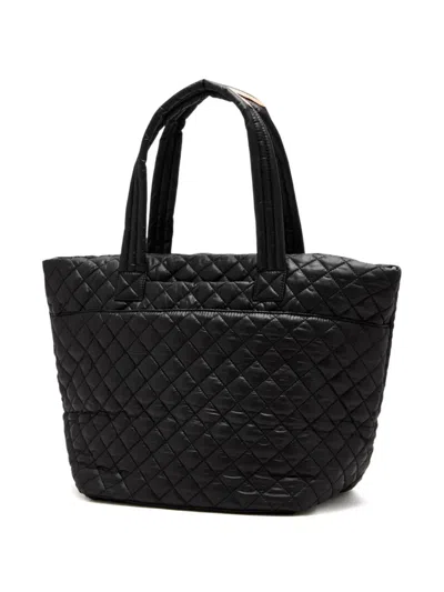 Mz Wallace Medium Metro Deluxe Quilted Top Handle Tote Bag In Black