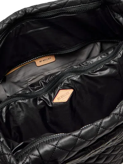 Mz Wallace Medium Metro Deluxe Quilted Top Handle Tote Bag In Black
