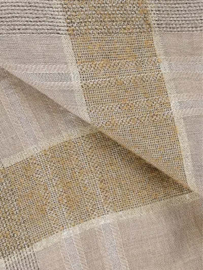 Peserico Fringed Checked Scarf In Brown