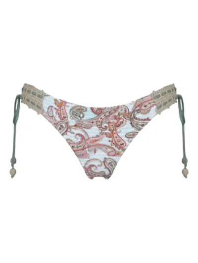 Del Maar Hiri Lace-detail Bikini Bottoms In Blue