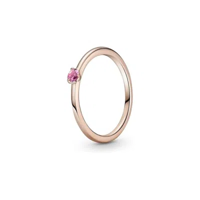 Pandora Rose Pink Solitaire Ring - In Gold
