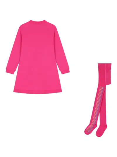 Agatha Ruiz De La Prada Heart-print Dress Set (set Of Two) In Pink