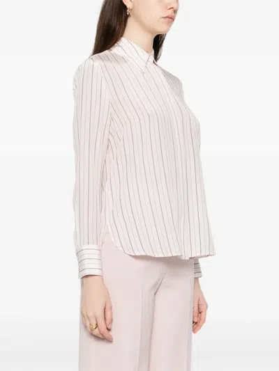 Max Mara Flirt Striped Long-sleeved Shirt In White