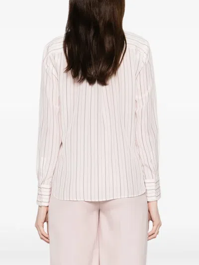 Max Mara Flirt Striped Long-sleeved Shirt In White
