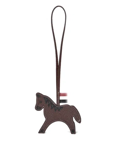 Thom Browne Horse-motif Bag Charm In Brown