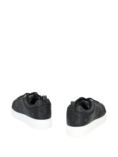 Mcm Neo Terrain Lo Sneakers In Visetos Leather Mix In Black